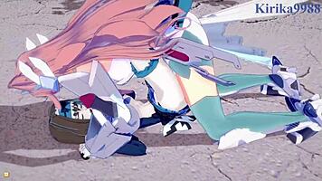 garie and maria in symphogear hentai cartoon