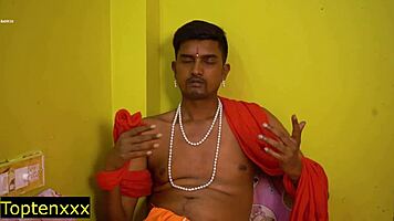 young raja babu fucks beautiful maid's pussy and ass with monster cock in his chamber passionately!