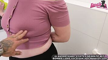 Devote german redhead amateur teen cleaning lady small tits fucked by fat boss pov toilet