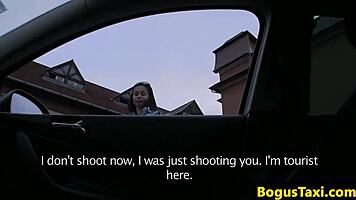 European Teen Doggystyled Ruthlessly by Taxi Driver in Public Car Ride.