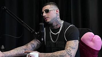 two brunettes strip hunk after he shares oral tips from his recordings