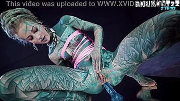 psychedelic hippies pip dive into wild dildo anal play