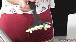 Family fetish stockings competition turns into hardcore threesome sex