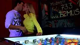 agata gets her blonde ass fucked in the game room outdoors 😏