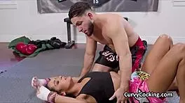 i got my ebony teen face fucked deepthroat by horny trainer, sucking his big cock hard