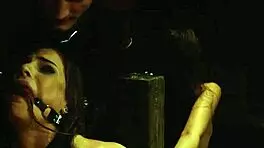 Cute girl endures bondage