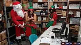 Santa Fucks Two Cute Shoplifter Teen 18+S In Reality Doggystyle