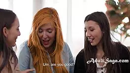 Watch this lesbian threesome with the milf chaperone guiding the teens?