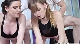 Teen Gets Pussy Fucked In Yoga Group Party With Blowjob And Handjob