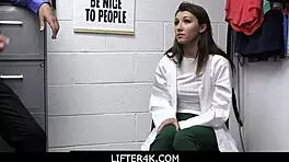 Maya Woulfe persuades her stepdaddy in the shop