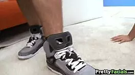 Sexy Brunette Teen Feels Intense Facial Pleasure!