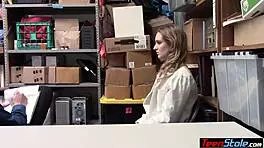 The mall cop's strip search turned into a wild fuck session