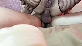 Anal ride in tight pantyhose for amateur ass.