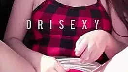 Horny Brunette Plays With 22cm Dildo In Car