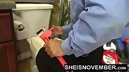 Young 18+ Busty Slut Sheisnovember Fucks Plumber In Pov Doggystyle After Wet Pussy Fingering. She Sucks His Big Black Cock In Intense Blowjob Closeup.