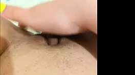 Hairy Pussy Leaks From Long Fingers And Cum
