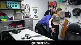 Girl Thief Caught by Officer Mike Mancini in Office