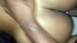 Petite girl feels intense pleasure from big black cock in pov