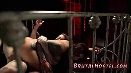 Big tit slave endures rough slapping and bondage from dominant master in bdsm scene.