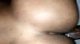 Petite girl feels intense pleasure from big black cock in pov