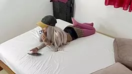 Oiled Latina Babe Craves Pussy For Young Guy!