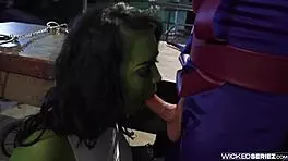 She Hulk Parody Scene Featuring Chyna in Axel Braun Production