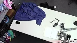 petite red-haired shoplifter teen 18+ bent over for burglar's spooning fuck in the shop