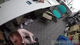 Petite Redhead Teen Arrested For Theft Has Sex With Old Cop In Uniform