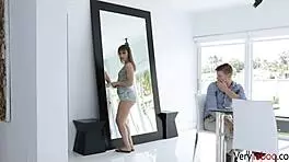 Stepsister gets caught riding in college fantasy