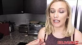 Fucking teen stepsister with big cock in kitchen