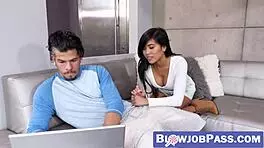 Ember Snow Deepthroats Monster Cock To Cum!