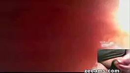 Young babe with natural tits toys tight pussy on webcam