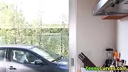 Amateur teen 18+ sucking cock in steamy bath scene