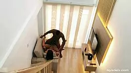 Caught this horny couple fucking hard with monster cock 😏