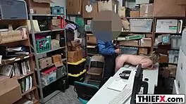 Is this pretty thief going to suck my cock in the garage?