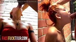 Looking up while taking dick down her latina throat with deepthroat gagging and monster cock 😏