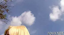 J undresses and sucks an old man's cock in this hardcore POV blowjob scene. 😉