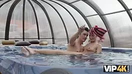 this homemade video shows a step daughter getting creampied in the bathroom