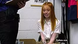 ginger teen blows officer's big cock 😏