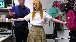 ginger teen blows officer's big cock 😏