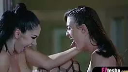 Her cute lesbian roommate chick is a SEX CRAZED DEMON, ORAL DEVOURING her pussy with MONSTER passion.