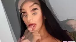 hot brunette pov cock sucking