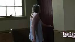 Wild Teen 18+ Flashes Her Big Tits in Church Setting