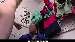 Skinny blonde shoplifter Cecelia Taylor strikes intense fuck deal with officer to avoid charges.