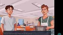 He distracts girlfriend from book with blowjob and cum on tits