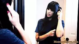 i see my classy bigtits mother-in-law getting oral from teen in stockings