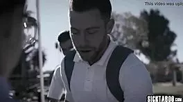 Crazy babe gets used by two friends with big cocks