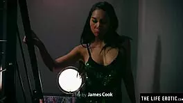 Watch This Brunette Latina Dance in Stockings and Heels