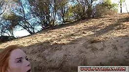 Little redhead teen 18+ hopping borders in police uniform loving cock blowjob! 😏