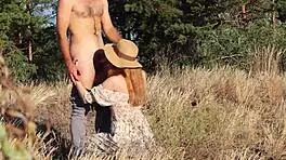 Redhead Babe Fucked Outdoors On Hot Summer Day